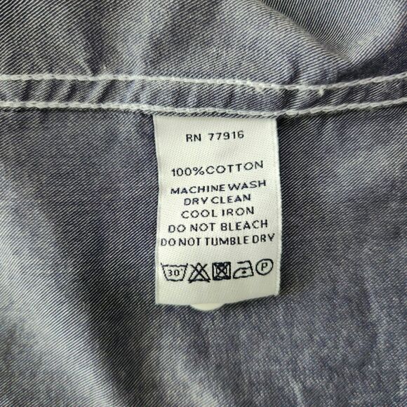 Duchamp London Mens Cotton Tailored Fit Button-Up Shirt Sz 16.5/L/42 Grey Floral - Picture 8 of 9